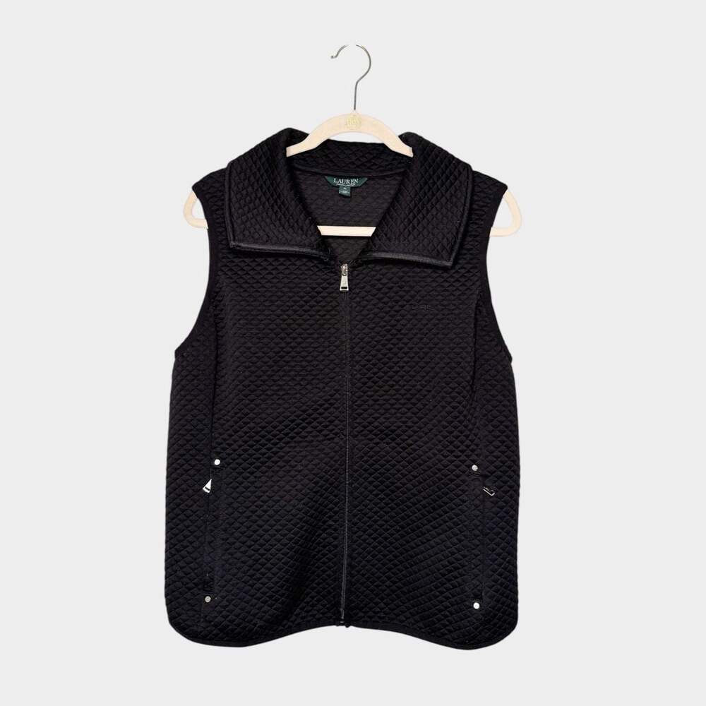 Lauren Ralph Lauren Black Quilted Full Zip Vest XL